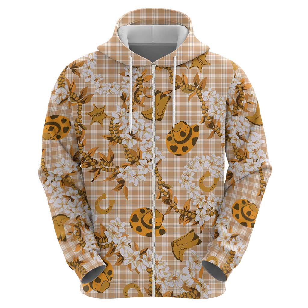 Mokihana Maile Ilima Leis Paniolo Palaka Zip Hoodie Hawaiian Kula Spirit - Polynesian Pride