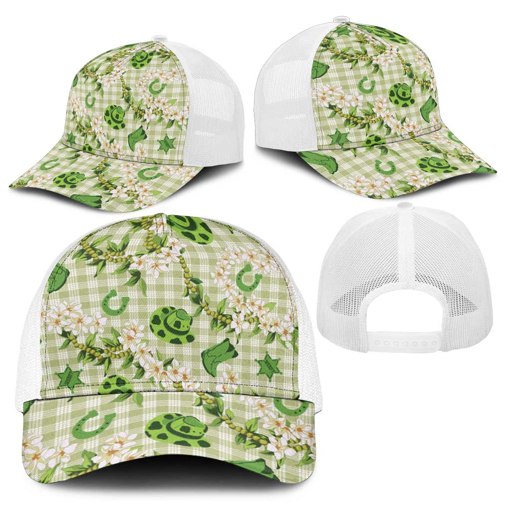 Mokihana Maile Ilima Leis Paniolo Palaka Baseball Net Cap Hawaiian Omaomo Ala Spirit - Polynesian Pride