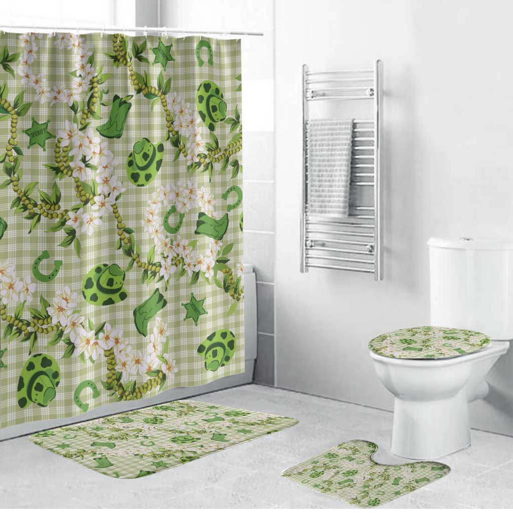 Mokihana Maile Ilima Leis Paniolo Palaka Bathroom Set Hawaiian Omaomo Ala Spirit - Polynesian Pride