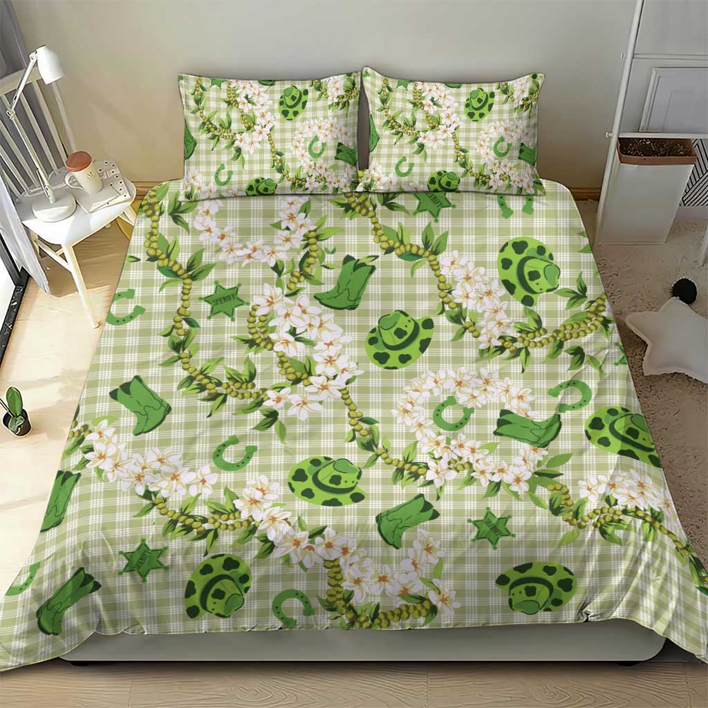 Mokihana Maile Ilima Leis Paniolo Palaka Bedding Set Hawaiian Omaomo Ala Spirit - Polynesian Pride