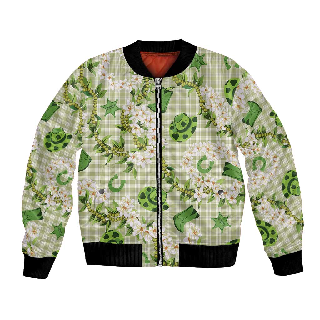Mokihana Maile Ilima Leis Paniolo Palaka Bomber Jacket Hawaiian Omaomo Ala Spirit - Polynesian Pride