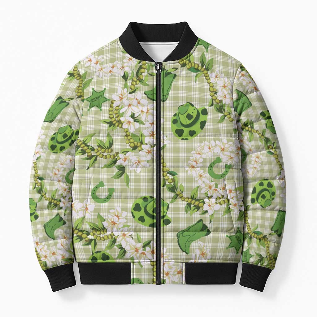 Mokihana Maile Ilima Leis Paniolo Palaka Bomber Puffer Jacket Hawaiian Omaomo Ala Spirit - Polynesian Pride