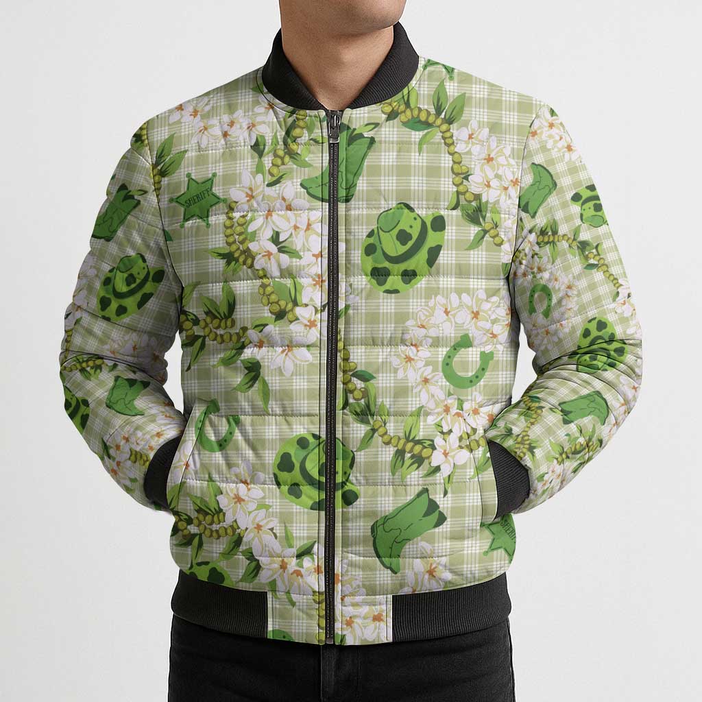 Mokihana Maile Ilima Leis Paniolo Palaka Bomber Puffer Jacket Hawaiian Omaomo Ala Spirit - Polynesian Pride