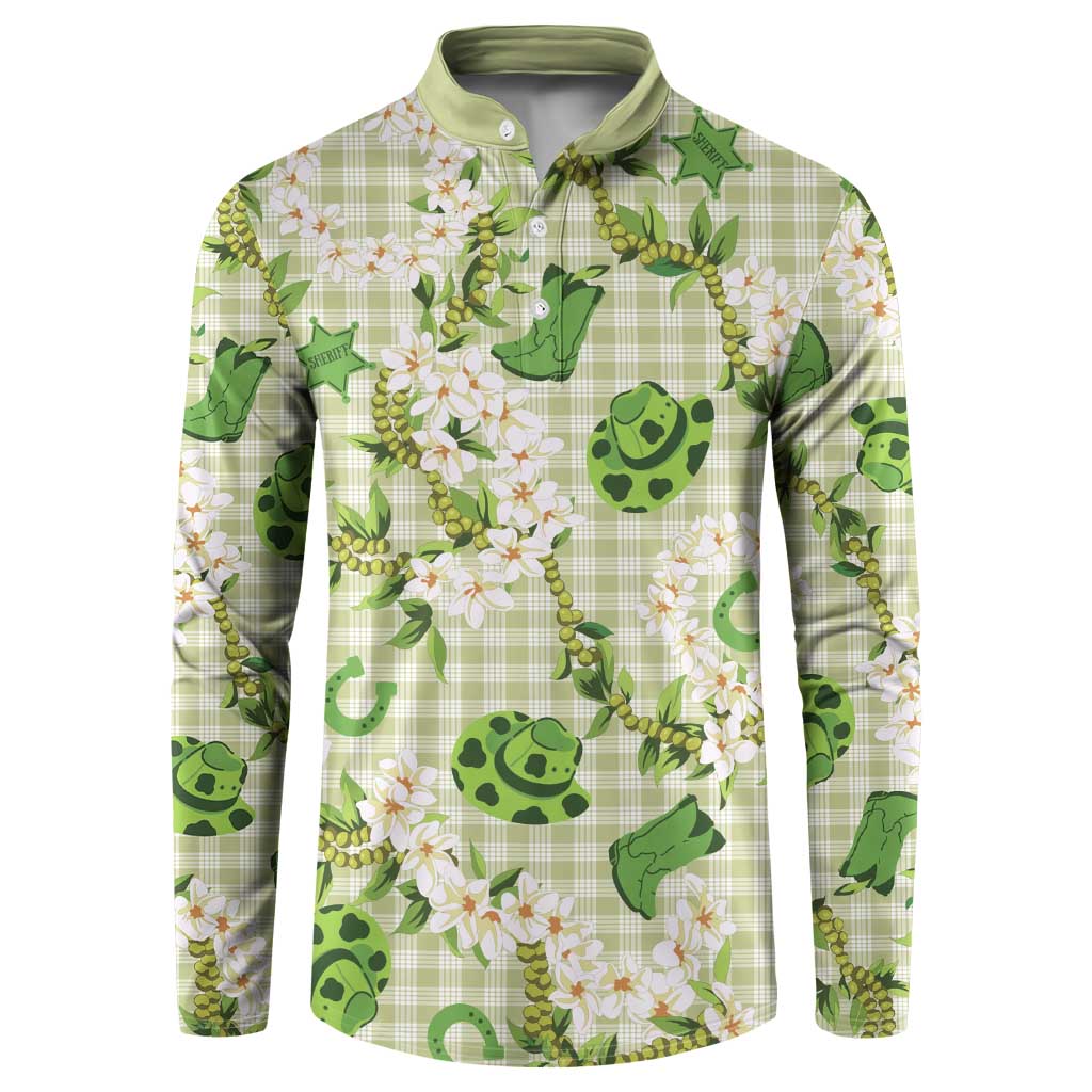 Mokihana Maile Ilima Leis Paniolo Palaka Button Sweatshirt Hawaiian Omaomo Ala Spirit - Polynesian Pride