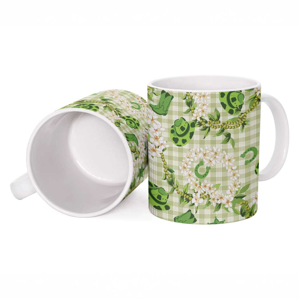 Mokihana Maile Ilima Leis Paniolo Palaka Ceramic Mug Hawaiian Omaomo Ala Spirit - Polynesian Pride