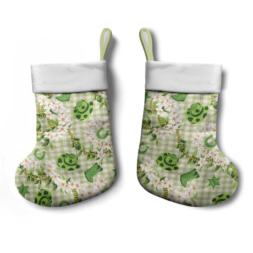 Mokihana Maile Ilima Leis Paniolo Palaka Christmas Stocking Hawaiian Omaomo Ala Spirit - Polynesian Pride