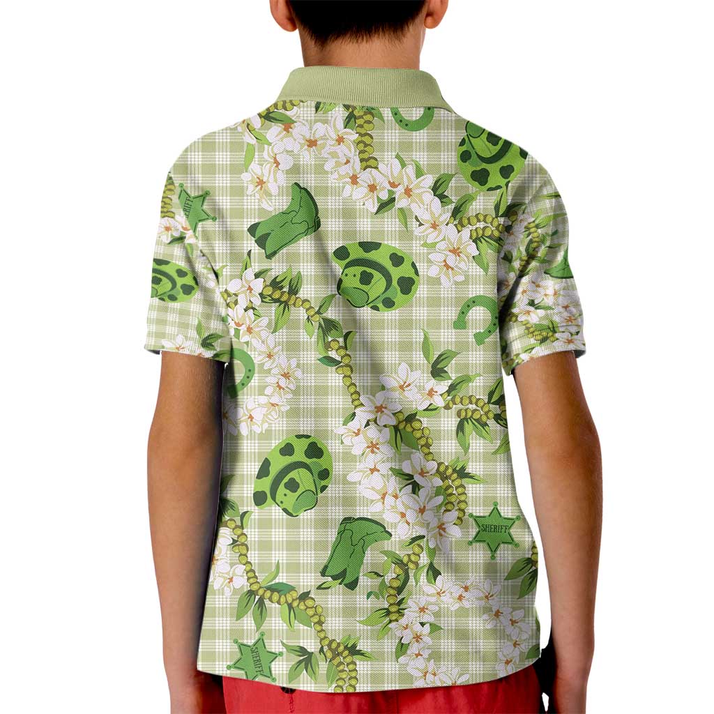 Mokihana Maile Ilima Leis Paniolo Palaka Kid Polo Shirt Hawaiian Omaomo Ala Spirit - Polynesian Pride