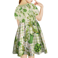 Mokihana Maile Ilima Leis Paniolo Palaka Kid Short Sleeve Dress Hawaiian Omaomo Ala Spirit - Polynesian Pride