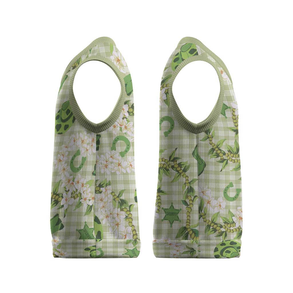 Mokihana Maile Ilima Leis Paniolo Palaka Christmas Knitted V-Neck Vest Hawaiian Omaomo Ala Spirit - Polynesian Pride