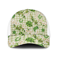 Mokihana Maile Ilima Leis Paniolo Palaka Mesh Trucker Cap Hawaiian Omaomo Ala Spirit - Polynesian Pride