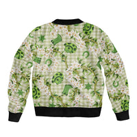 Mokihana Maile Ilima Leis Paniolo Palaka Sleeve Zip Bomber Jacket Hawaiian Omaomo Ala Spirit - Polynesian Pride