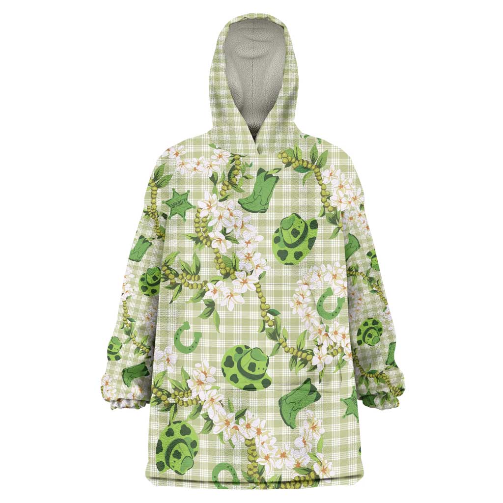 Mokihana Maile Ilima Leis Paniolo Palaka Wearable Blanket Hoodie Hawaiian Omaomo Ala Spirit - Polynesian Pride