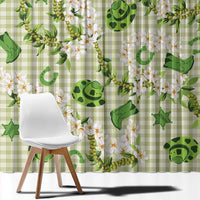 Mokihana Maile Ilima Leis Paniolo Palaka Window Curtain Hawaiian Omaomo Ala Spirit - Polynesian Pride