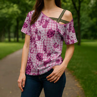 Mokihana Maile Ilima Leis Paniolo Palaka Cross Shoulder Shirt Hawaiian Omaomo Ulaula Spirit - Polynesian Pride