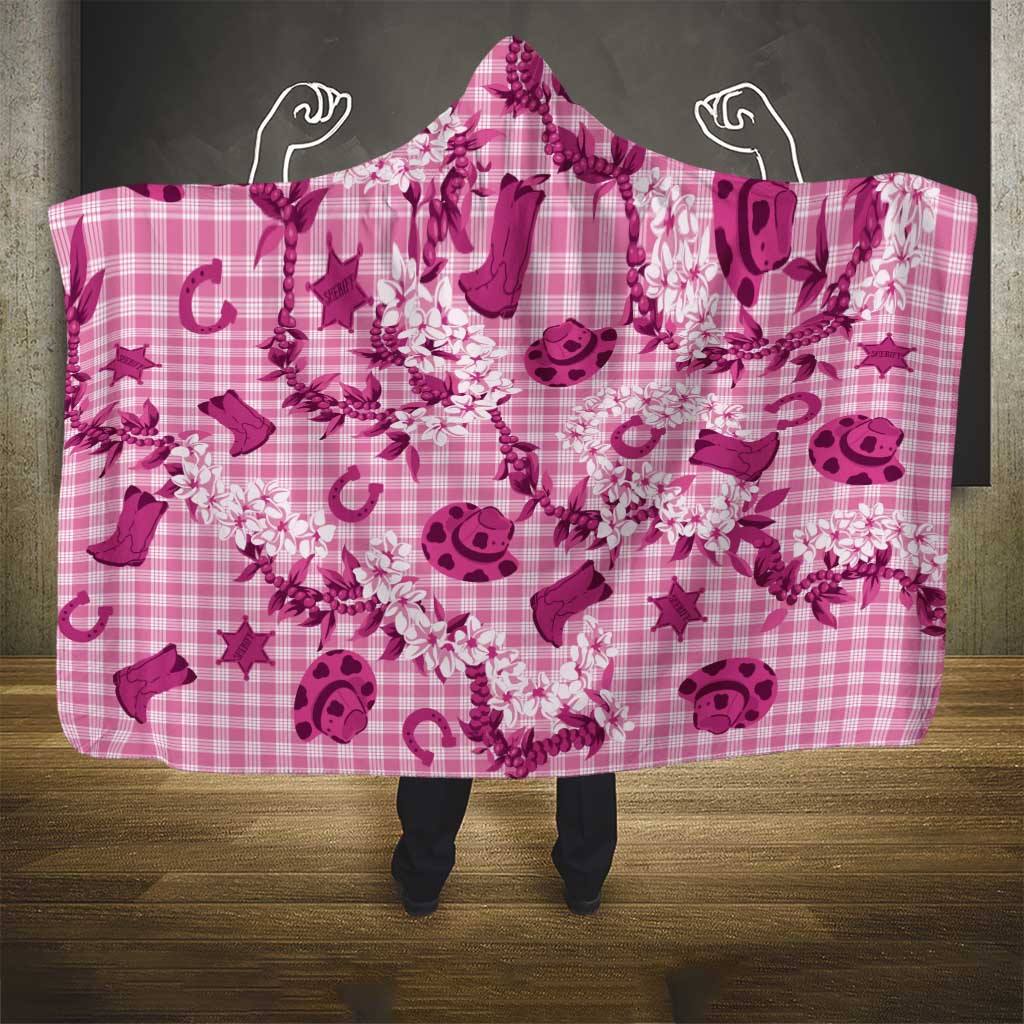 Mokihana Maile Ilima Leis Paniolo Palaka Hooded Blanket Hawaiian Omaomo Ulaula Spirit - Polynesian Pride