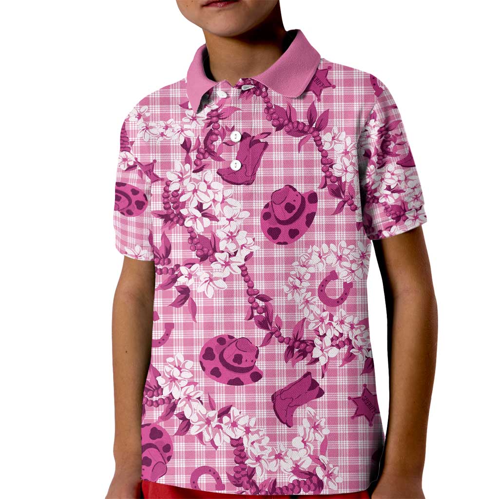 Mokihana Maile Ilima Leis Paniolo Palaka Kid Polo Shirt Hawaiian Omaomo Ulaula Spirit - Polynesian Pride