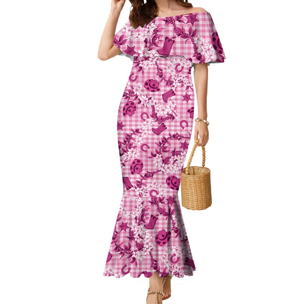 Mokihana Maile Ilima Leis Paniolo Palaka Mermaid Dress Hawaiian Omaomo Ulaula Spirit - Polynesian Pride