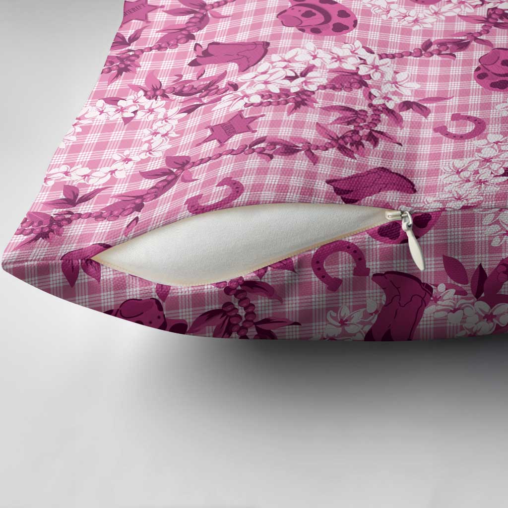 Mokihana Maile Ilima Leis Paniolo Palaka Pillow Cover Hawaiian Omaomo Ulaula Spirit - Polynesian Pride