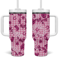 Mokihana Maile Ilima Leis Paniolo Palaka Tumbler With Handle Hawaiian Omaomo Ulaula Spirit - Polynesian Pride
