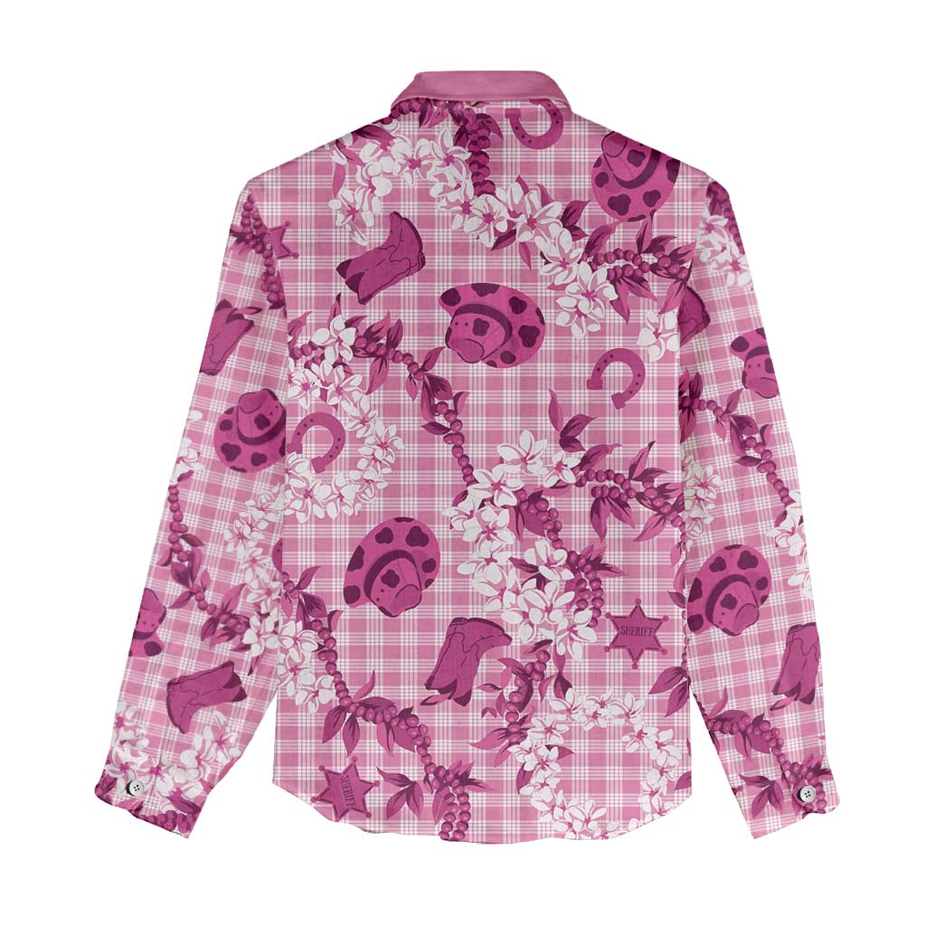 Mokihana Maile Ilima Leis Paniolo Palaka Women Casual Shirt Hawaiian Omaomo Ulaula Spirit - Polynesian Pride