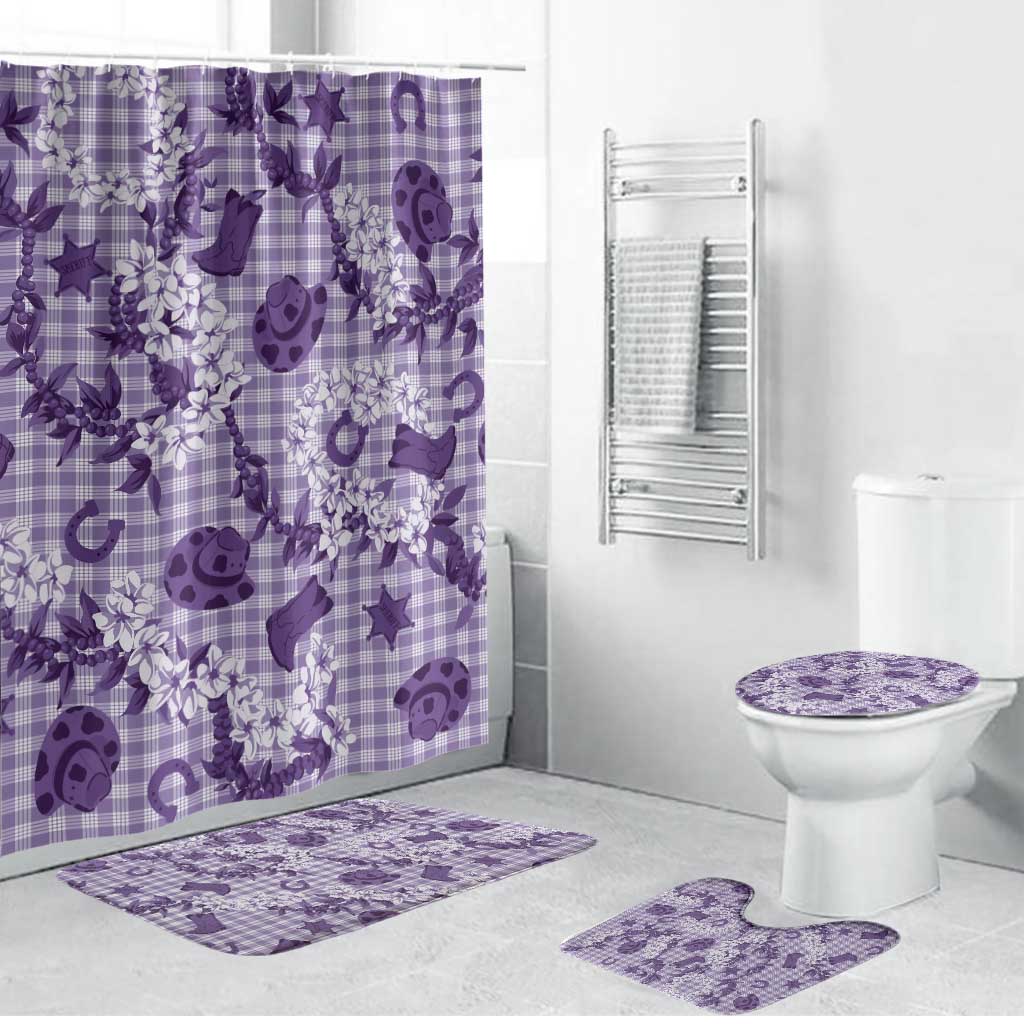 Mokihana Maile Ilima Leis Paniolo Palaka Bathroom Set Hawaiian Poni Spirit - Polynesian Pride
