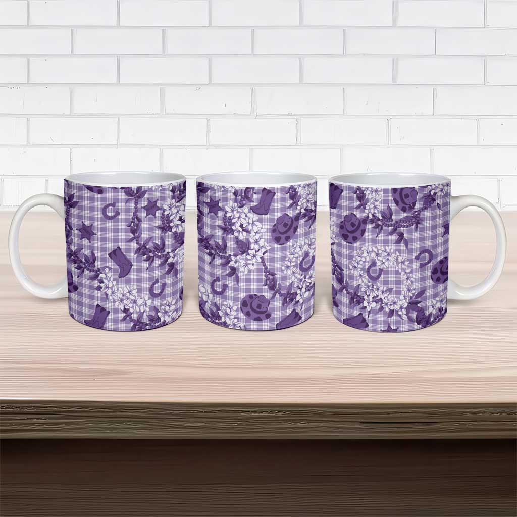 Mokihana Maile Ilima Leis Paniolo Palaka Ceramic Mug Hawaiian Poni Spirit - Polynesian Pride
