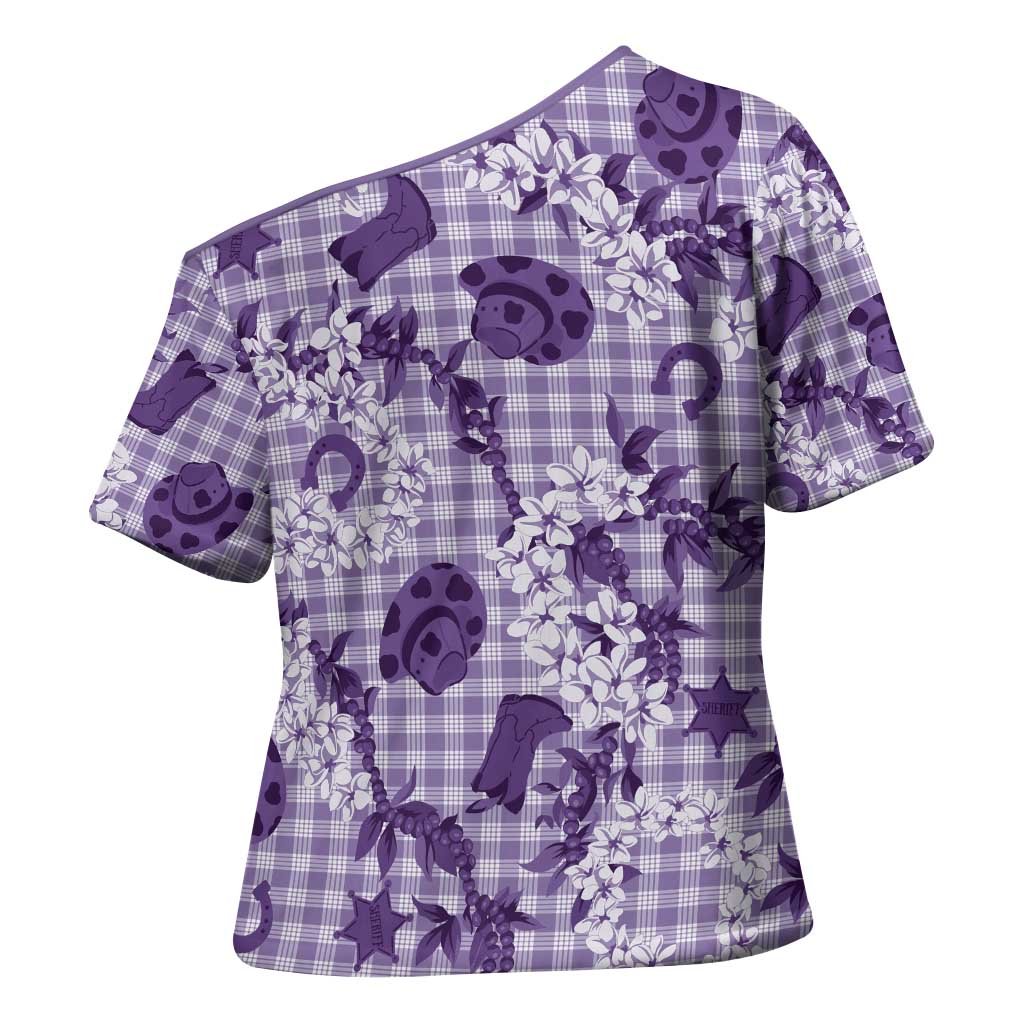 Mokihana Maile Ilima Leis Paniolo Palaka Cross Shoulder Shirt Hawaiian Poni Spirit - Polynesian Pride