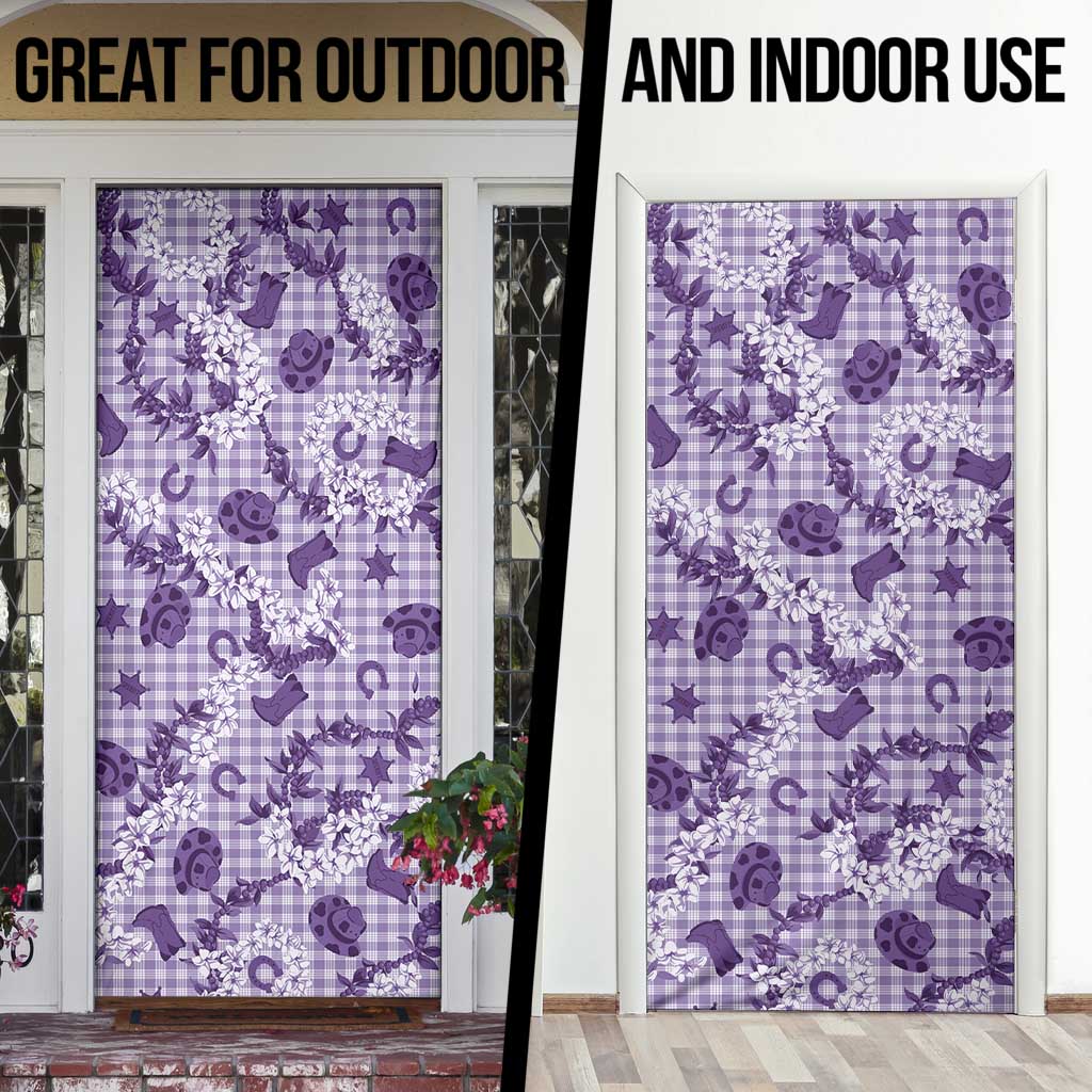 Mokihana Maile Ilima Leis Paniolo Palaka Door Cover Hawaiian Poni Spirit - Polynesian Pride