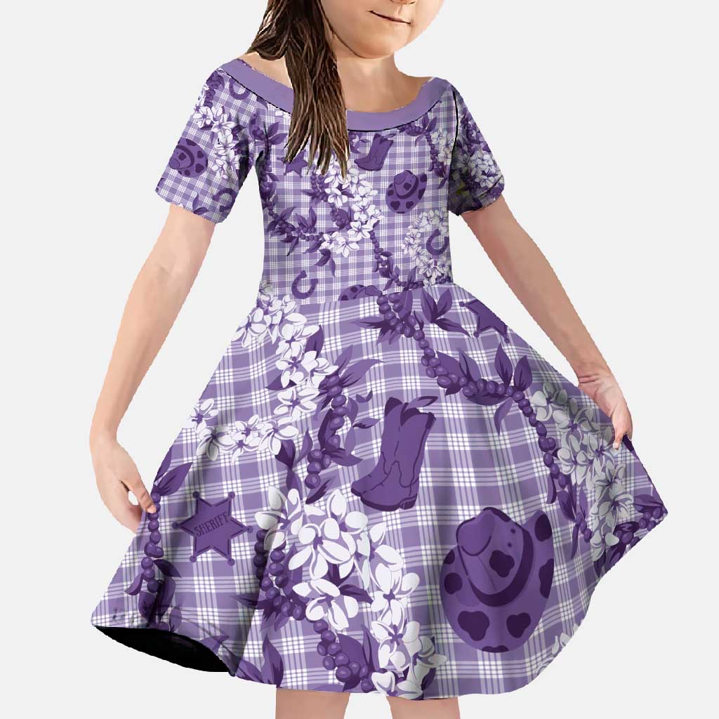 Mokihana Maile Ilima Leis Paniolo Palaka Family Matching Long Sleeve Bodycon Dress and Hawaiian Shirt Hawaiian Poni Spirit - Polynesian Pride