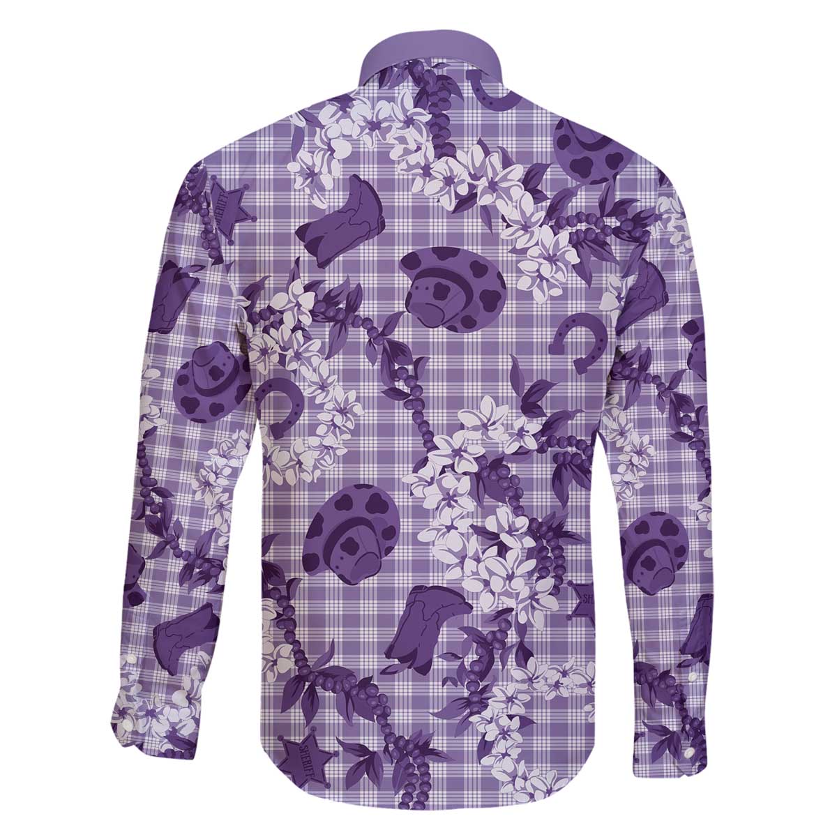 Mokihana Maile Ilima Leis Paniolo Palaka Family Matching Off The Shoulder Long Sleeve Dress and Hawaiian Shirt Hawaiian Poni Spirit - Polynesian Pride