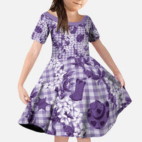 Mokihana Maile Ilima Leis Paniolo Palaka Family Matching Off Shoulder Maxi Dress and Hawaiian Shirt Hawaiian Poni Spirit - Polynesian Pride