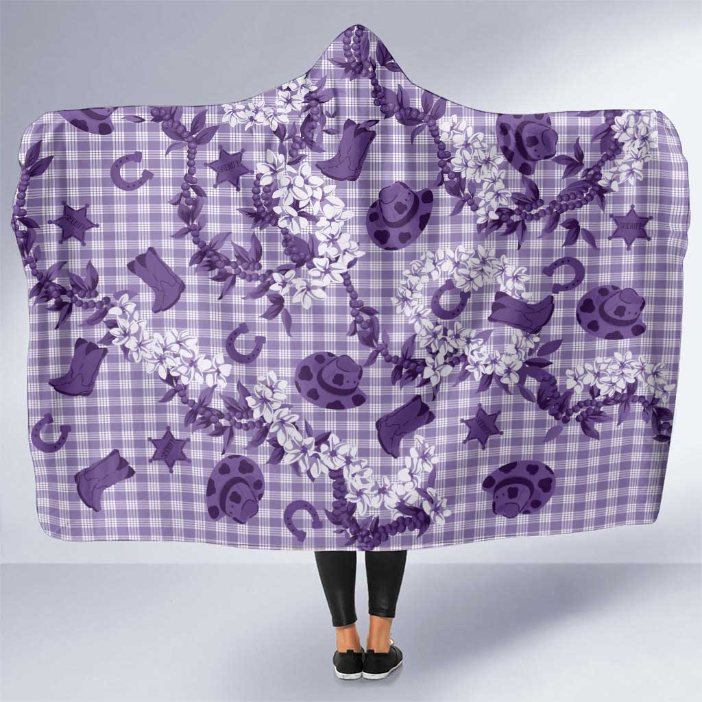 Mokihana Maile Ilima Leis Paniolo Palaka Hooded Blanket Hawaiian Poni Spirit - Polynesian Pride