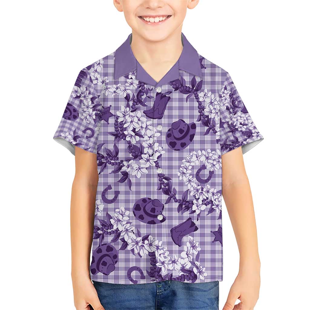 Mokihana Maile Ilima Leis Paniolo Palaka Kid Hawaiian Shirt Hawaiian Poni Spirit - Polynesian Pride