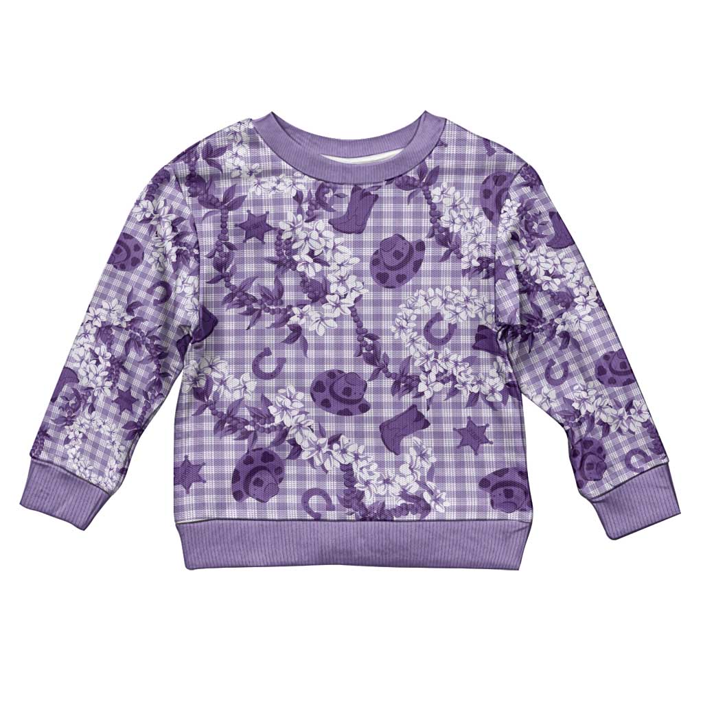 Mokihana Maile Ilima Leis Paniolo Palaka Kid Ugly Christmas Sweater Hawaiian Poni Spirit - Polynesian Pride