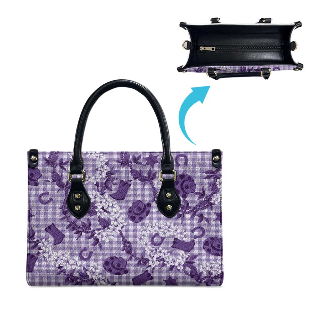 Mokihana Maile Ilima Leis Paniolo Palaka Leather Bag Hawaiian Poni Spirit - Polynesian Pride