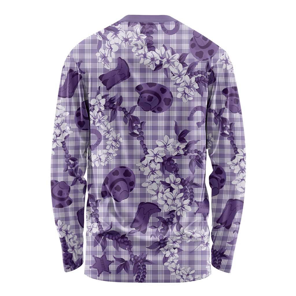 Mokihana Maile Ilima Leis Paniolo Palaka Long Sleeve Shirt Hawaiian Poni Spirit - Polynesian Pride