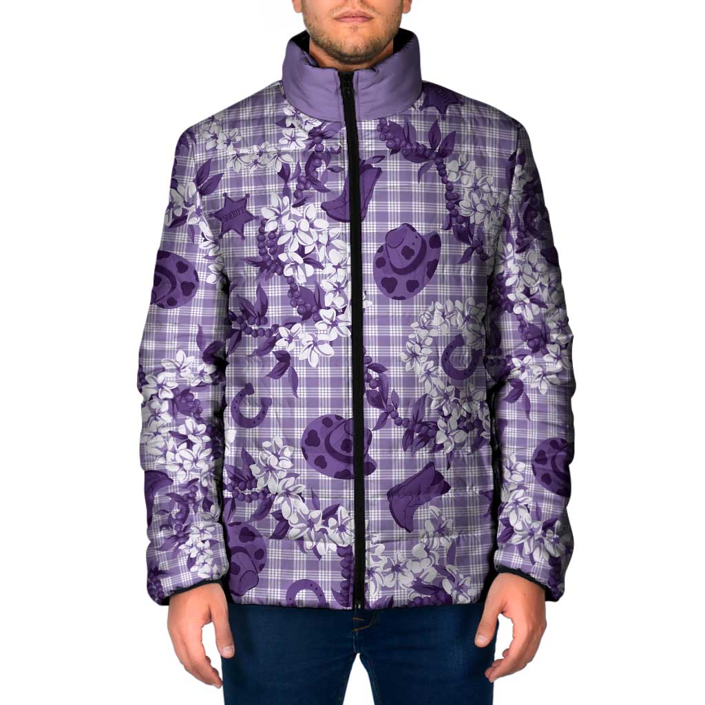 Mokihana Maile Ilima Leis Paniolo Palaka Padded Jacket Hawaiian Poni Spirit - Polynesian Pride