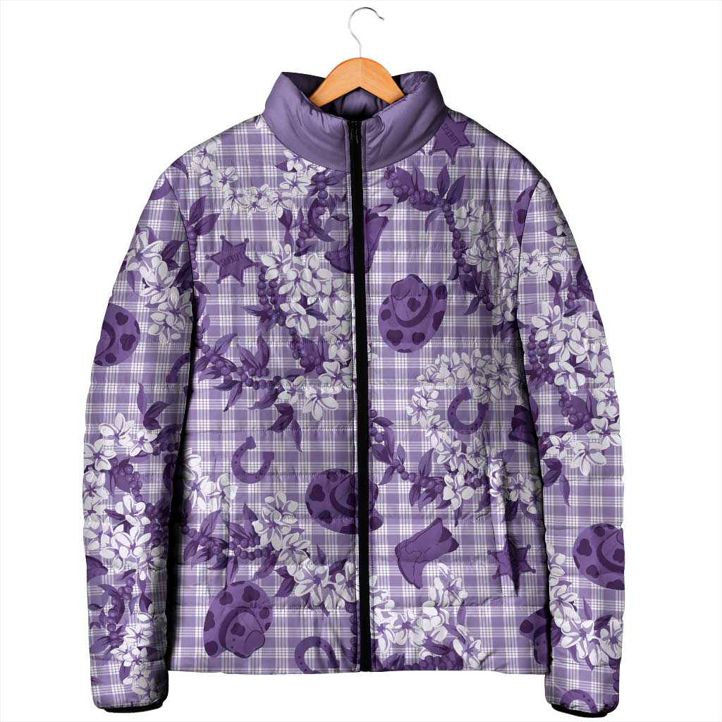 Mokihana Maile Ilima Leis Paniolo Palaka Padded Jacket Hawaiian Poni Spirit - Polynesian Pride