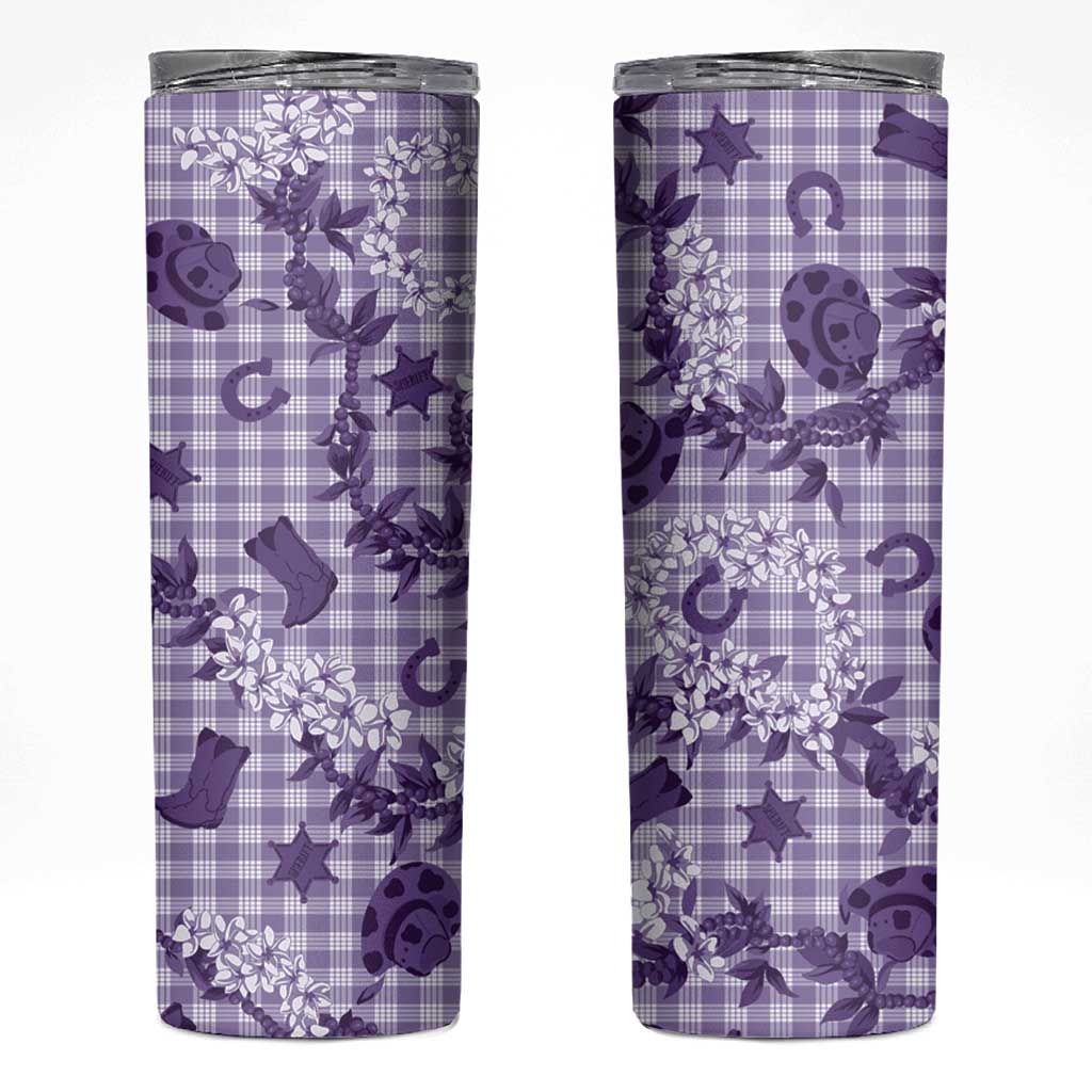 Mokihana Maile Ilima Leis Paniolo Palaka Skinny Tumbler Hawaiian Poni Spirit - Polynesian Pride