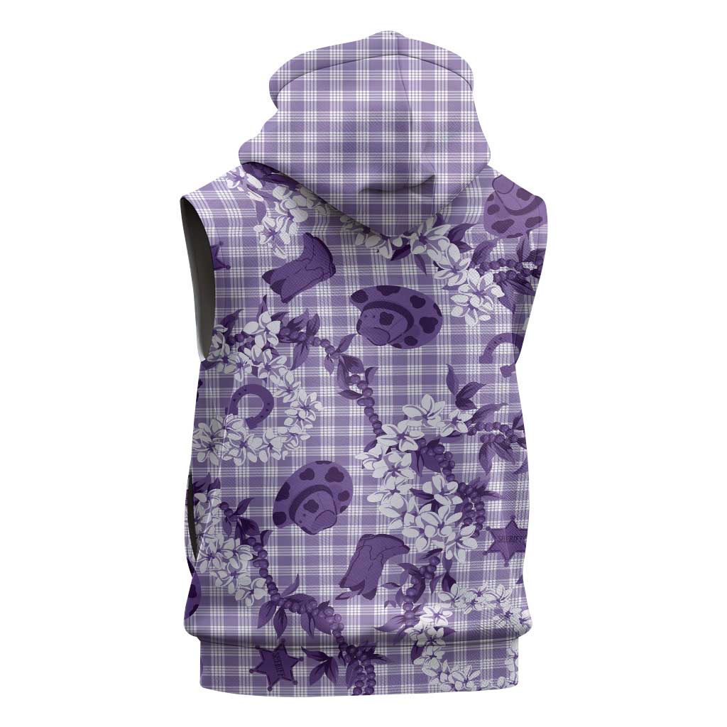 Mokihana Maile Ilima Leis Paniolo Palaka Sleeveless Hoodie Hawaiian Poni Spirit - Polynesian Pride