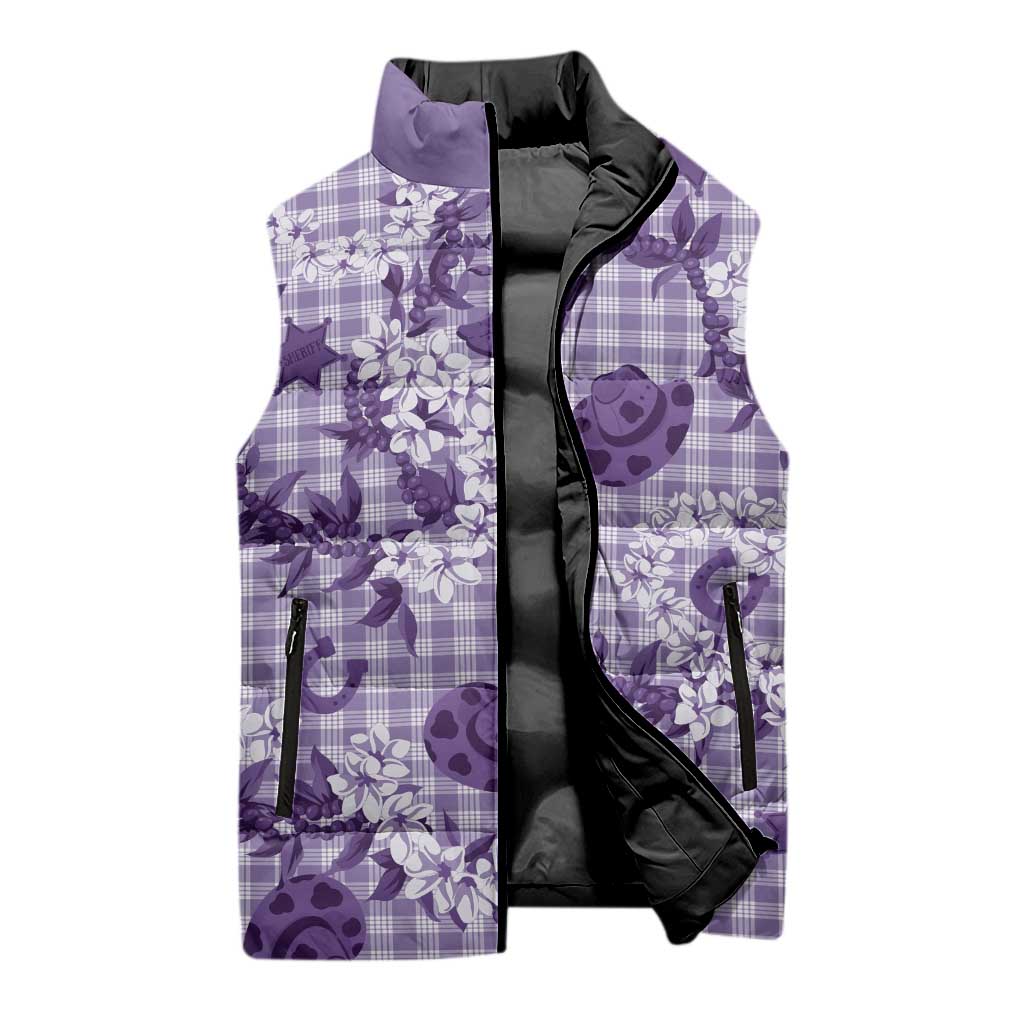 Mokihana Maile Ilima Leis Paniolo Palaka Sleeveless Puffer Jacket Hawaiian Poni Spirit - Polynesian Pride