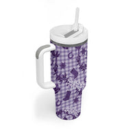 Mokihana Maile Ilima Leis Paniolo Palaka Tumbler With Handle Hawaiian Poni Spirit - Polynesian Pride