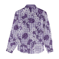 Mokihana Maile Ilima Leis Paniolo Palaka Women Casual Shirt Hawaiian Poni Spirit - Polynesian Pride