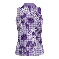 Mokihana Maile Ilima Leis Paniolo Palaka Women Sleeveless Polo Shirt Hawaiian Poni Spirit - Polynesian Pride