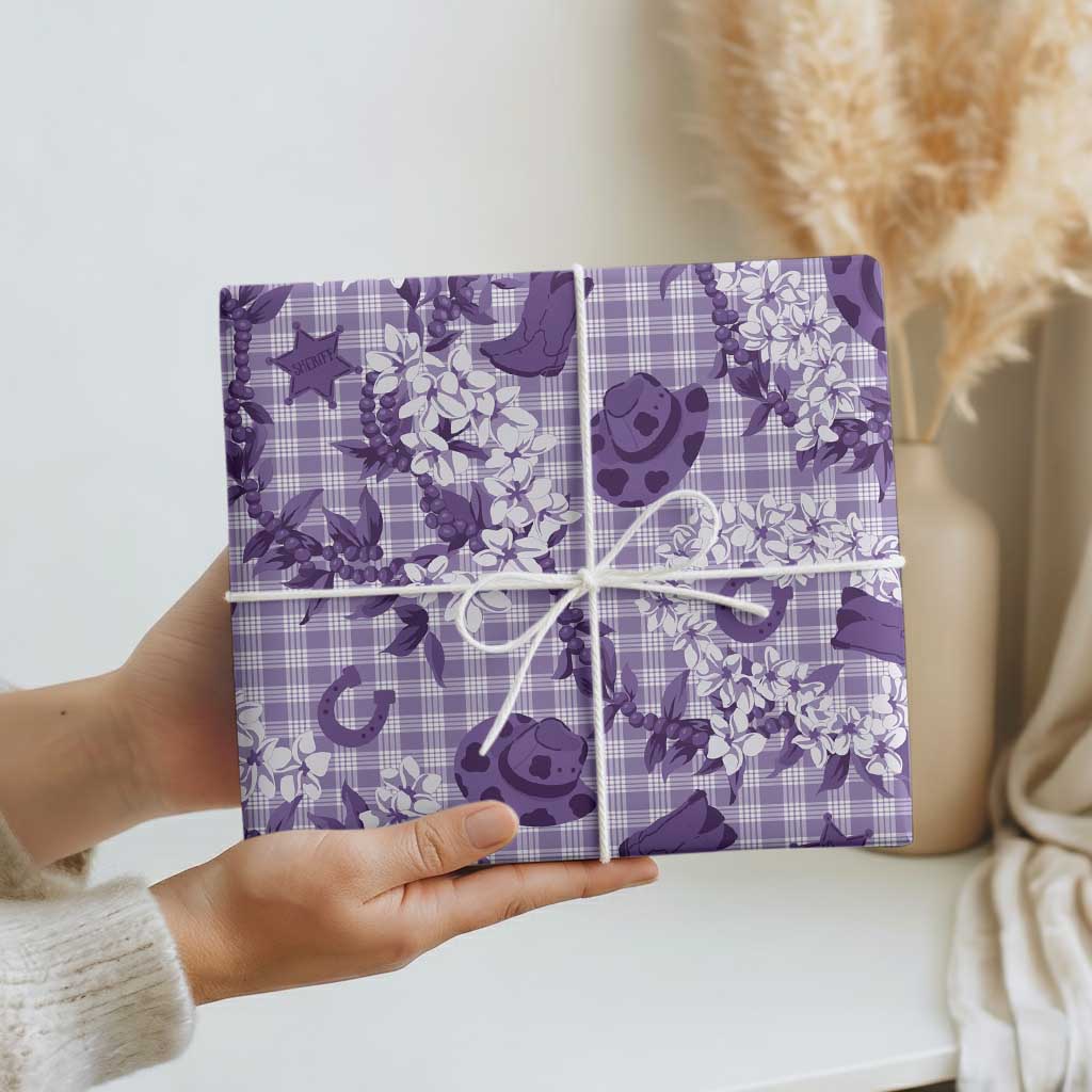 Mokihana Maile Ilima Leis Paniolo Palaka Wrapping Paper Hawaiian Poni Spirit - Polynesian Pride