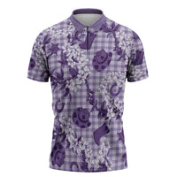 Mokihana Maile Ilima Leis Paniolo Palaka Zipper Polo Shirt Hawaiian Poni Spirit - Polynesian Pride