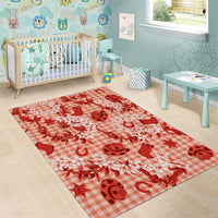 Mokihana Maile Ilima Leis Paniolo Palaka Area Rug Hawaiian Ulaula Spirit - Polynesian Pride