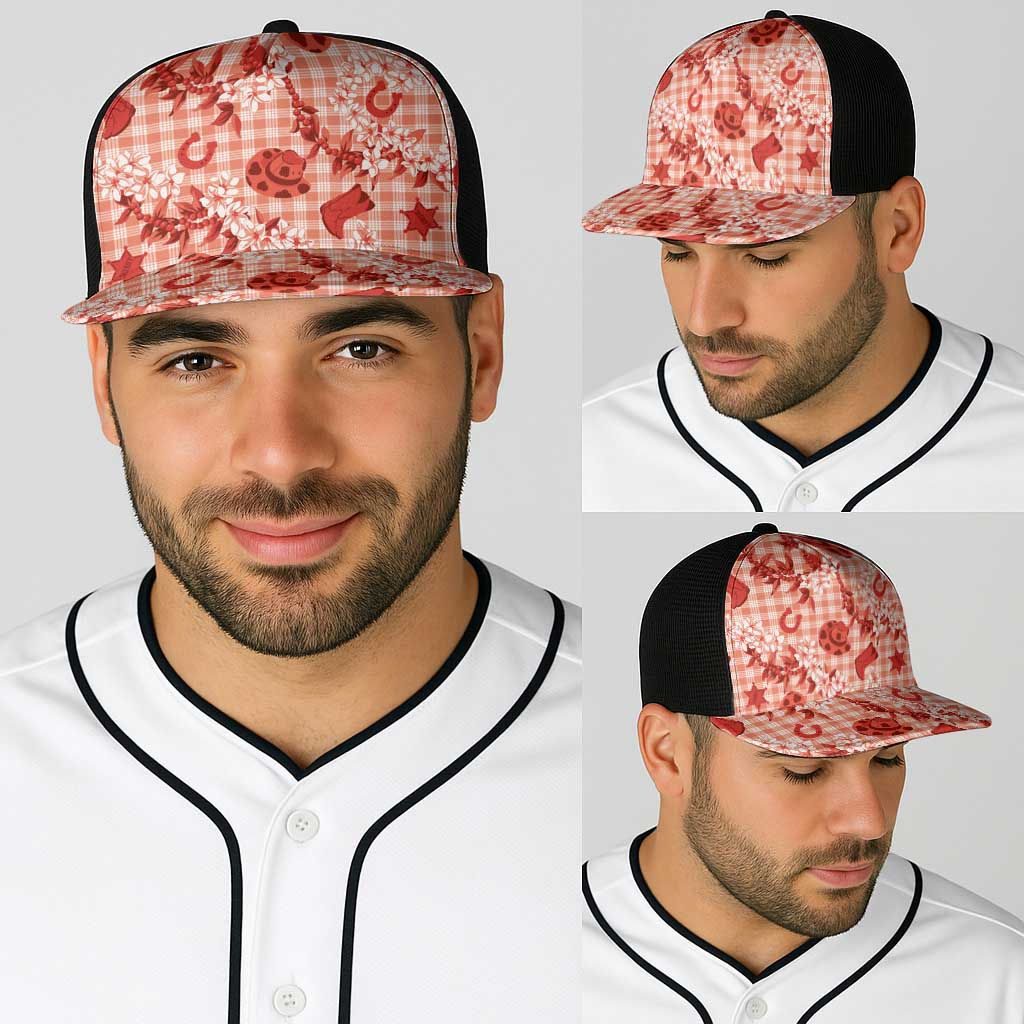 Mokihana Maile Ilima Leis Paniolo Palaka Baseball Net Cap Hawaiian Ulaula Spirit - Polynesian Pride