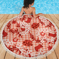 Mokihana Maile Ilima Leis Paniolo Palaka Beach Blanket Hawaiian Ulaula Spirit - Polynesian Pride