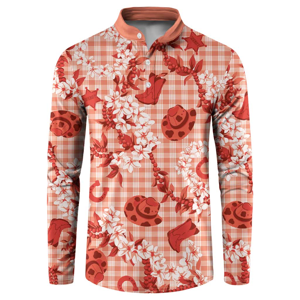 Mokihana Maile Ilima Leis Paniolo Palaka Button Sweatshirt Hawaiian Ulaula Spirit - Polynesian Pride